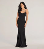 Emmaline Lace Trim Cutout Crepe Mermaid Dress