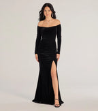 Sonya Off-The-Shoulder Velvet Mermaid Dress