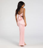 Carolina High-Slit Bow Wrap Dress