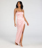 Carolina High-Slit Bow Wrap Dress