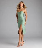 Sleek And Smooth High Slit Midi Dress