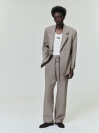 High Twist Wool Drawstring Straight Pant