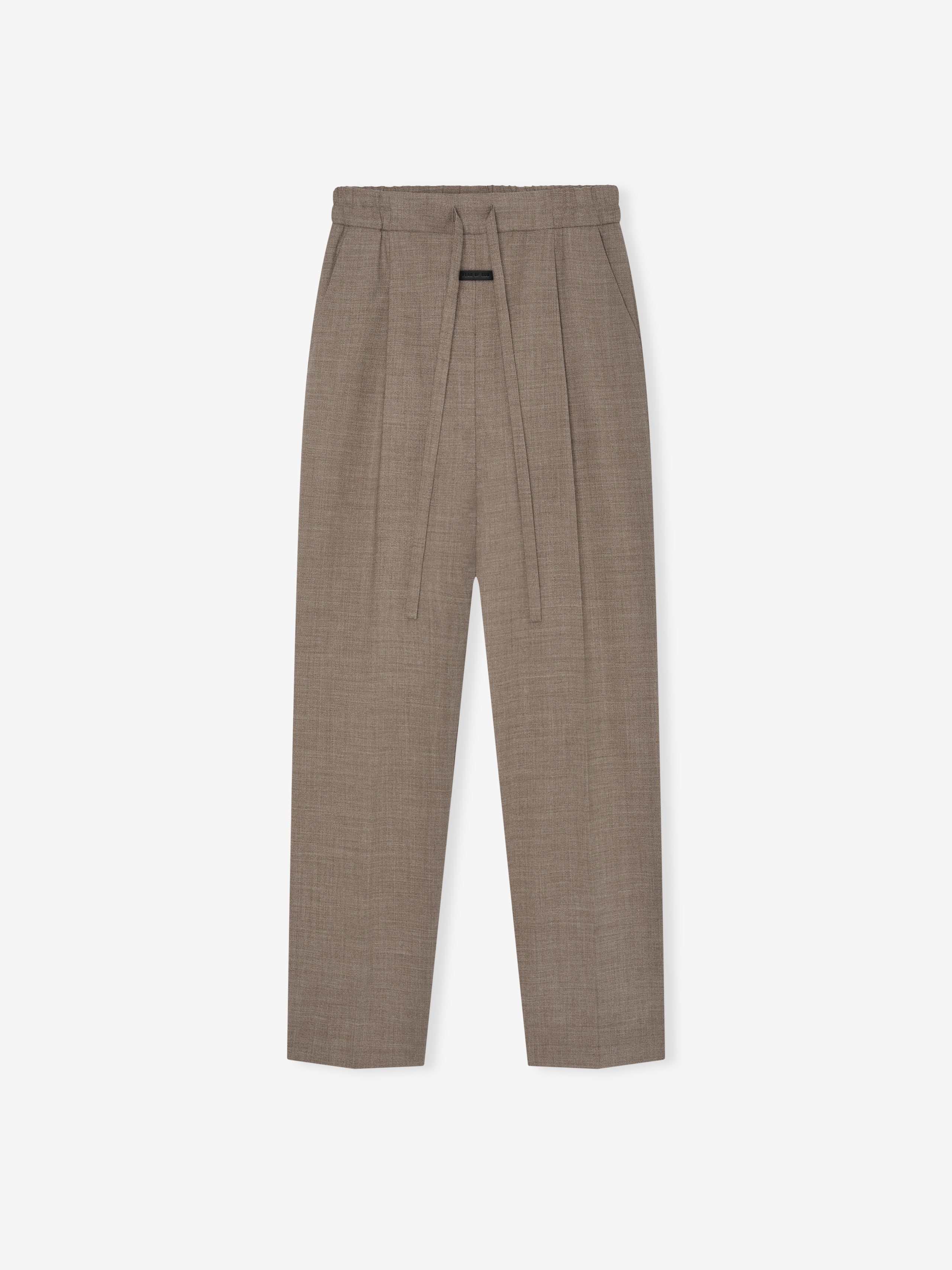 High Twist Wool Drawstring Straight Pant