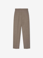 High Twist Wool Drawstring Straight Pant