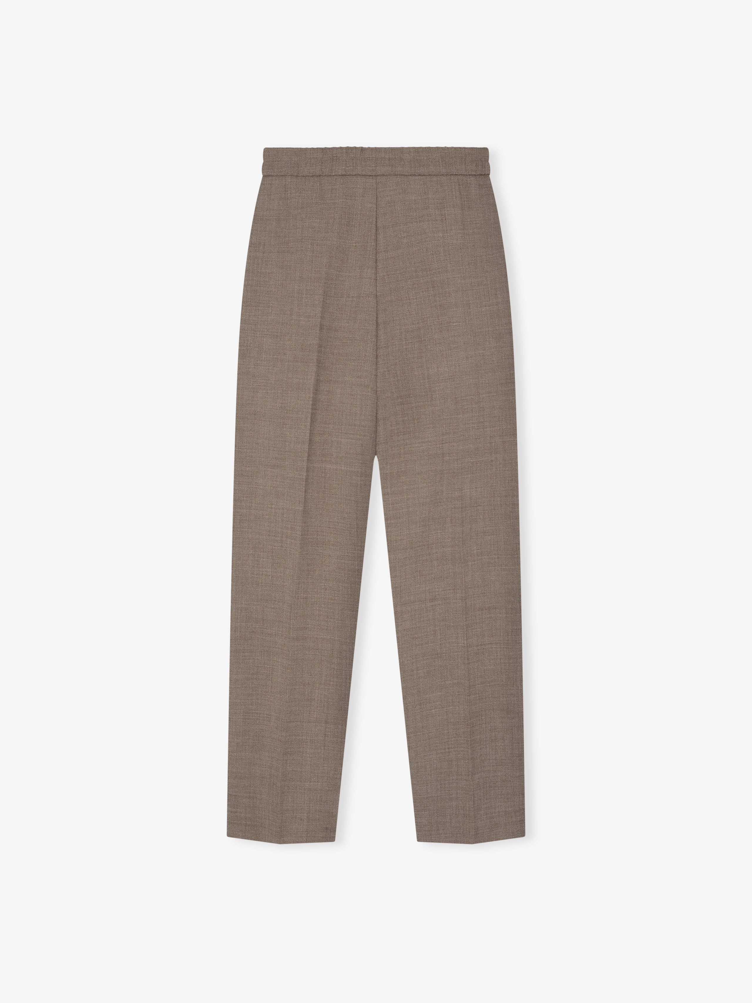 High Twist Wool Drawstring Straight Pant