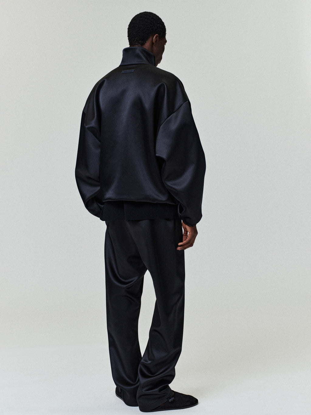 Bonded Satin Relaxed Track Pant